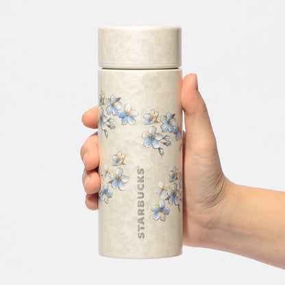 Starbucks Japan - Sakura 2026 - Twinkle Gently -  Stainless Steel Bottle - Shell White - 355ml