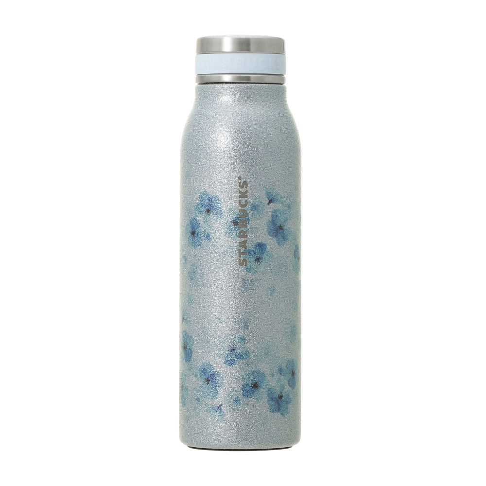 Starbucks Japan - Sakura 2026 - Twinkle Gently - Stainless Steel Bottle Glitter Airy Blue - 444ml