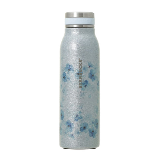 Starbucks Japan - Sakura 2026 - Twinkle Gently - Stainless Steel Bottle Glitter Airy Blue - 444ml