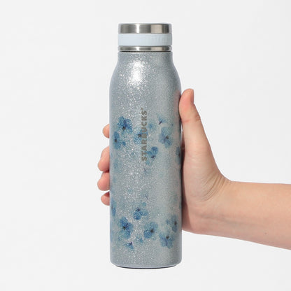 Starbucks Japan - Sakura 2026 - Twinkle Gently - Stainless Steel Bottle Glitter Airy Blue - 444ml