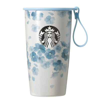 Starbucks Japan - Sakura 2026 - Twinkle Gently - Strap Cup Shape Stainless Steel Bottle - Airy Blue 355ml