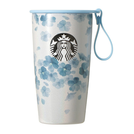 Starbucks Japan - Sakura 2026 - Twinkle Gently - Strap Cup Shape Stainless Steel Bottle - Airy Blue 355ml