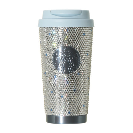 Starbucks Japan - Sakura 2026 - Twinkle Gently - Stainless Steel Tumbler - Rhinestone Airy Blue 473ml