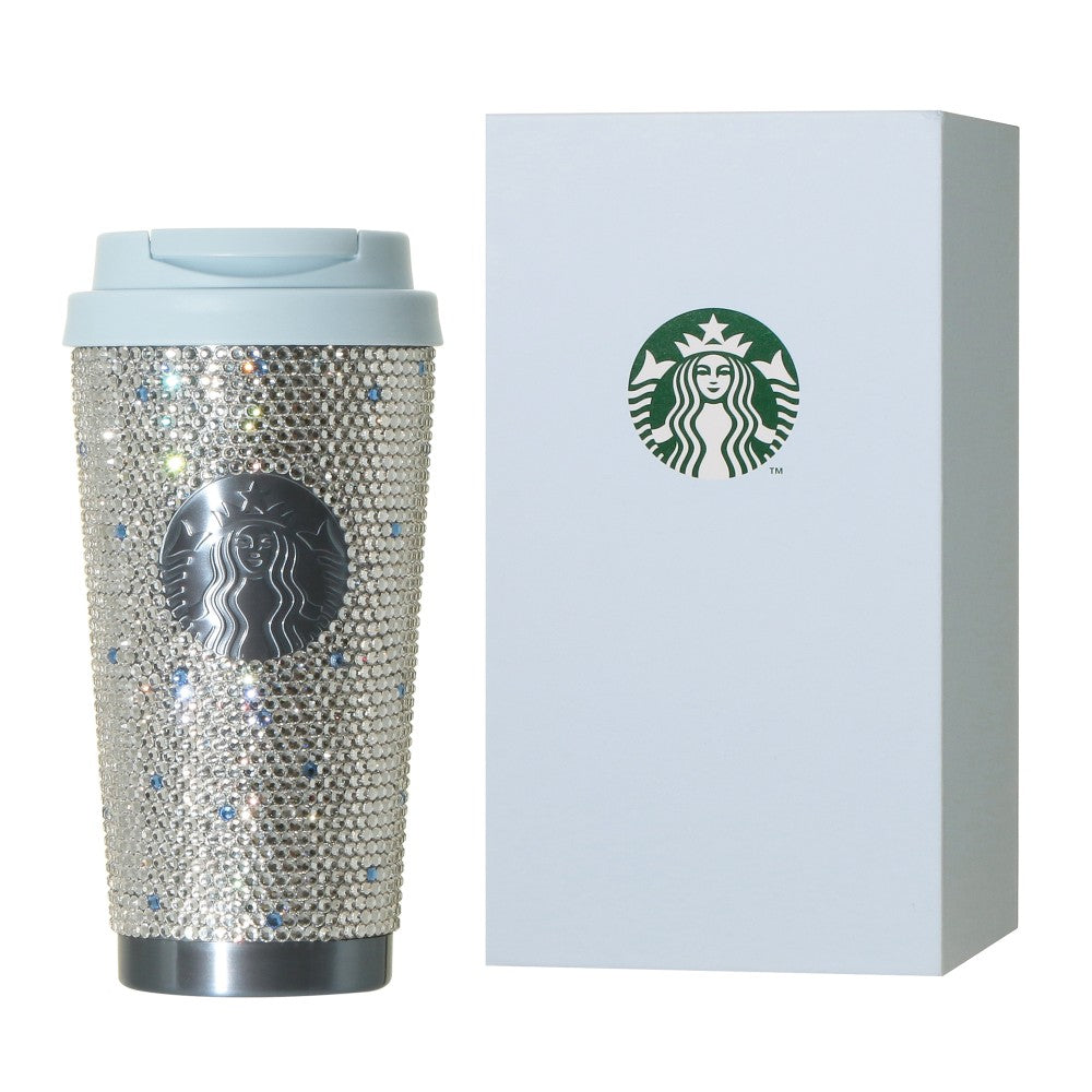 Starbucks Japan - Sakura 2026 - Twinkle Gently - Stainless Steel Tumbler - Rhinestone Airy Blue 473ml