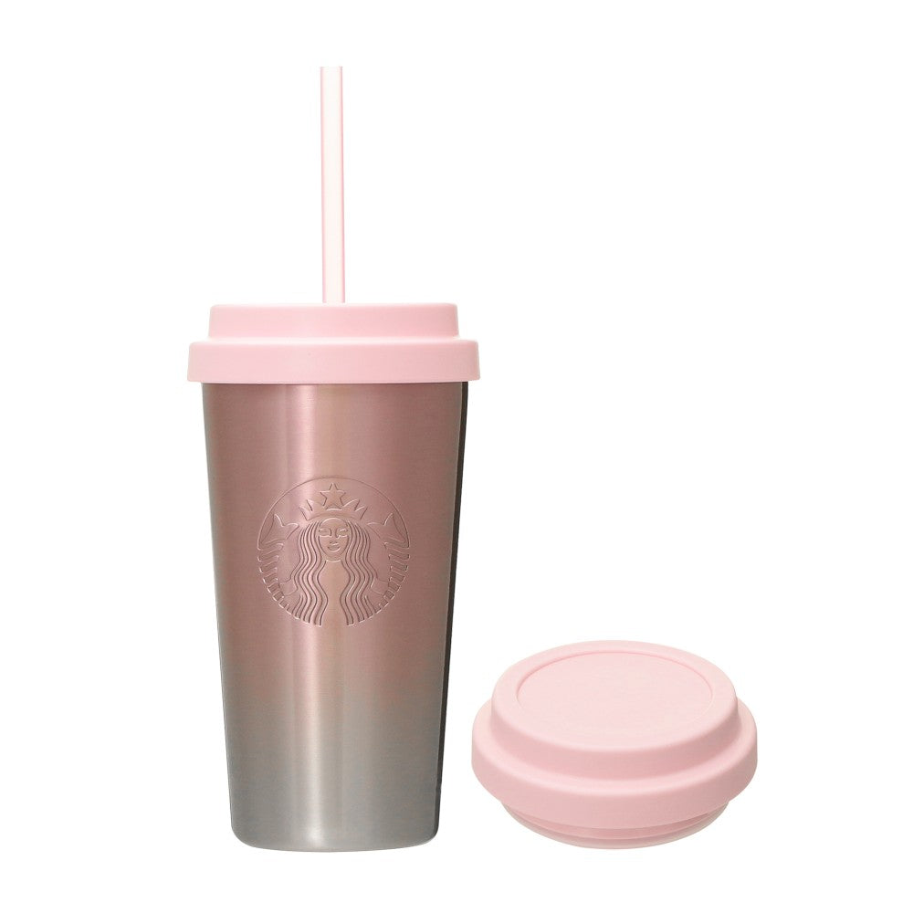 Starbucks Japan - Feel the Breeze - Stainless Steel Tumbler with Replacement Lid - Pink Gradient 473ml