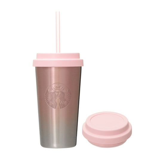 Starbucks Japan - Feel the Breeze - Stainless Steel Tumbler with Replacement Lid - Pink Gradient 473ml