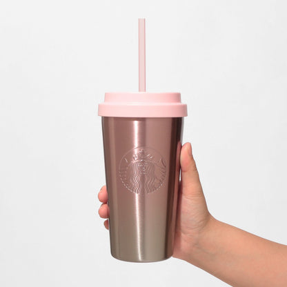 Starbucks Japan - Feel the Breeze - Stainless Steel Tumbler with Replacement Lid - Pink Gradient 473ml