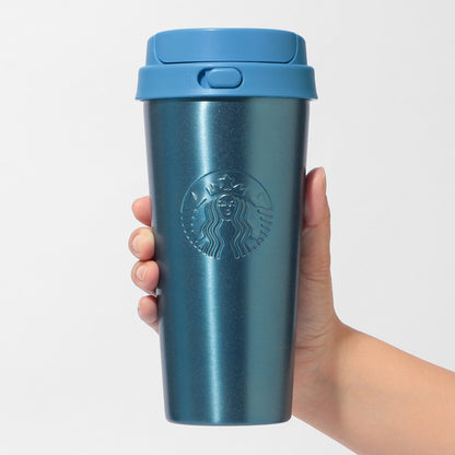 Starbucks Japan - Stainless Steel TOGO Bottle, Glitter Blue - 473ml