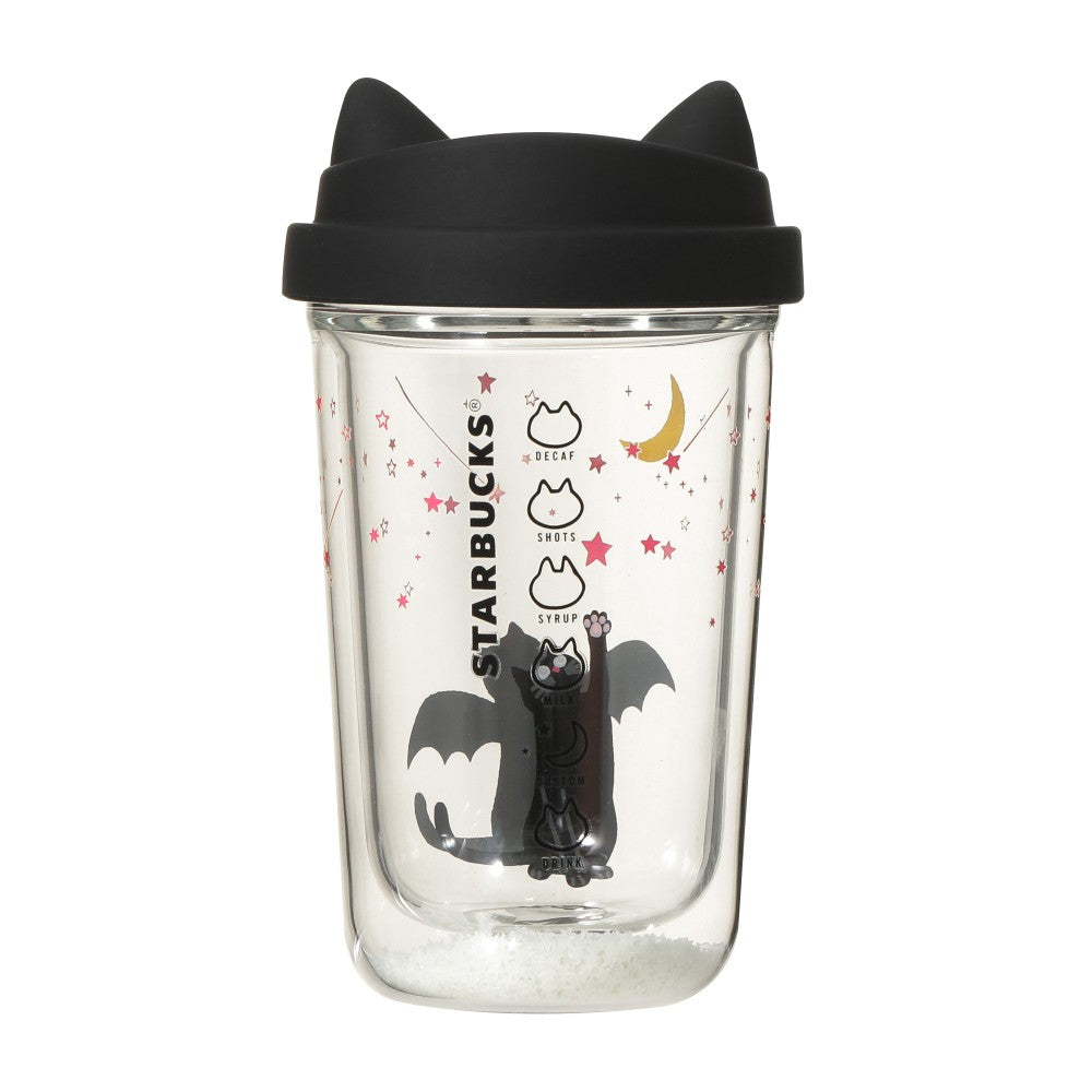OCT 9 PREORDER - Starbucks Japan -  Halloween 2026 - Double Wall Heat-Resistant Glass Cup - Cat Glow in the Dark 355ml