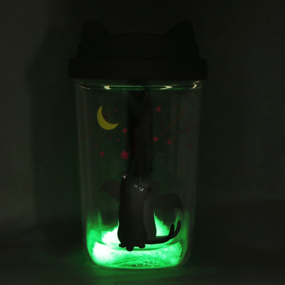 OCT 9 PREORDER - Starbucks Japan -  Halloween 2026 - Double Wall Heat-Resistant Glass Cup - Cat Glow in the Dark 355ml
