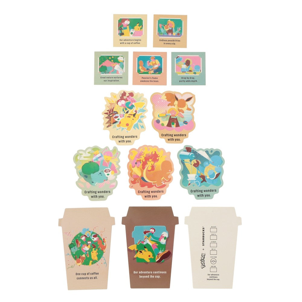 SEPT 30 PREORDER - Starbucks Japan - Pokémon + STARBUCKS - Art Sticker Set