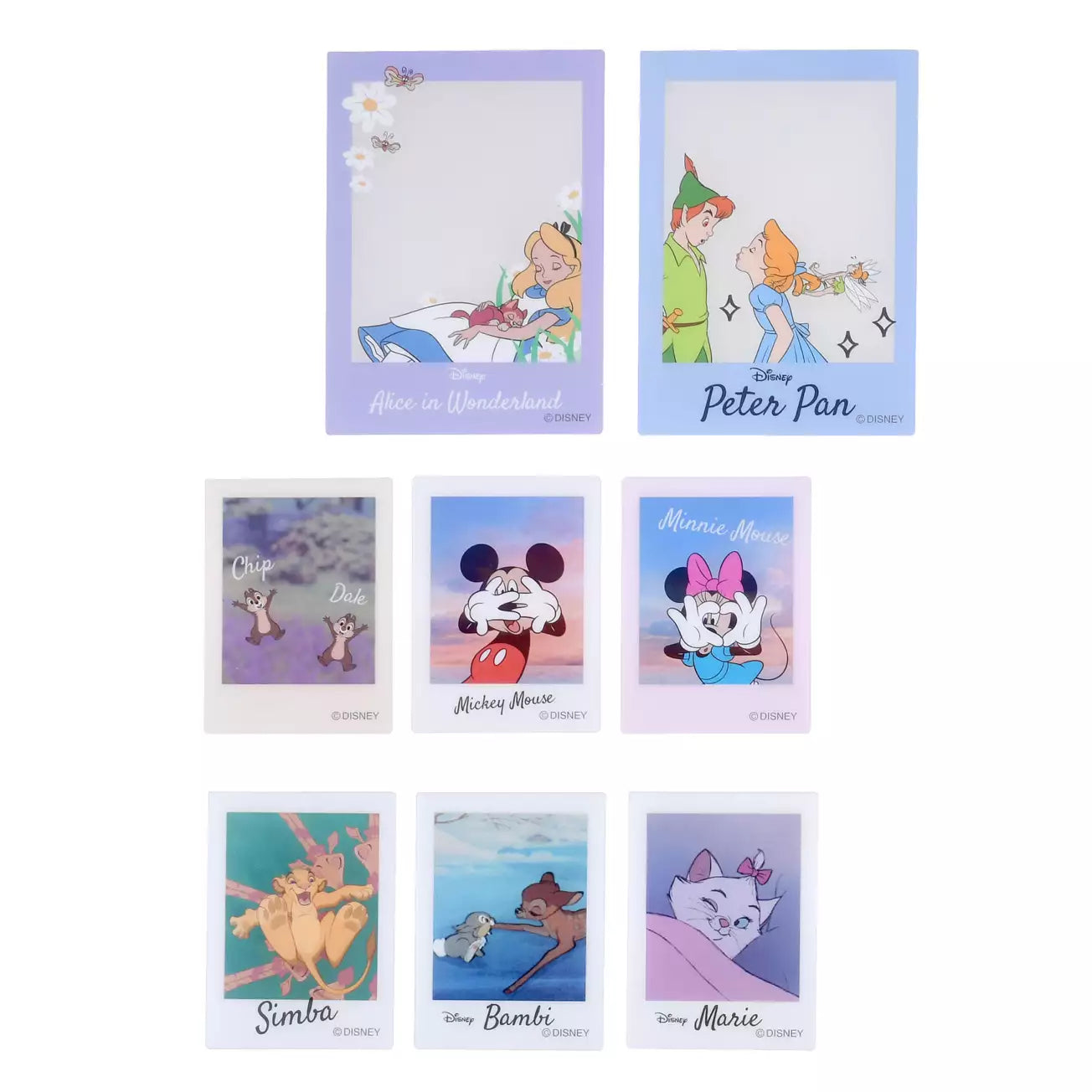 JAPAN LIMITED - Disney Characters - Polaroid Style Clear Stickers - Daily Sticker Collection