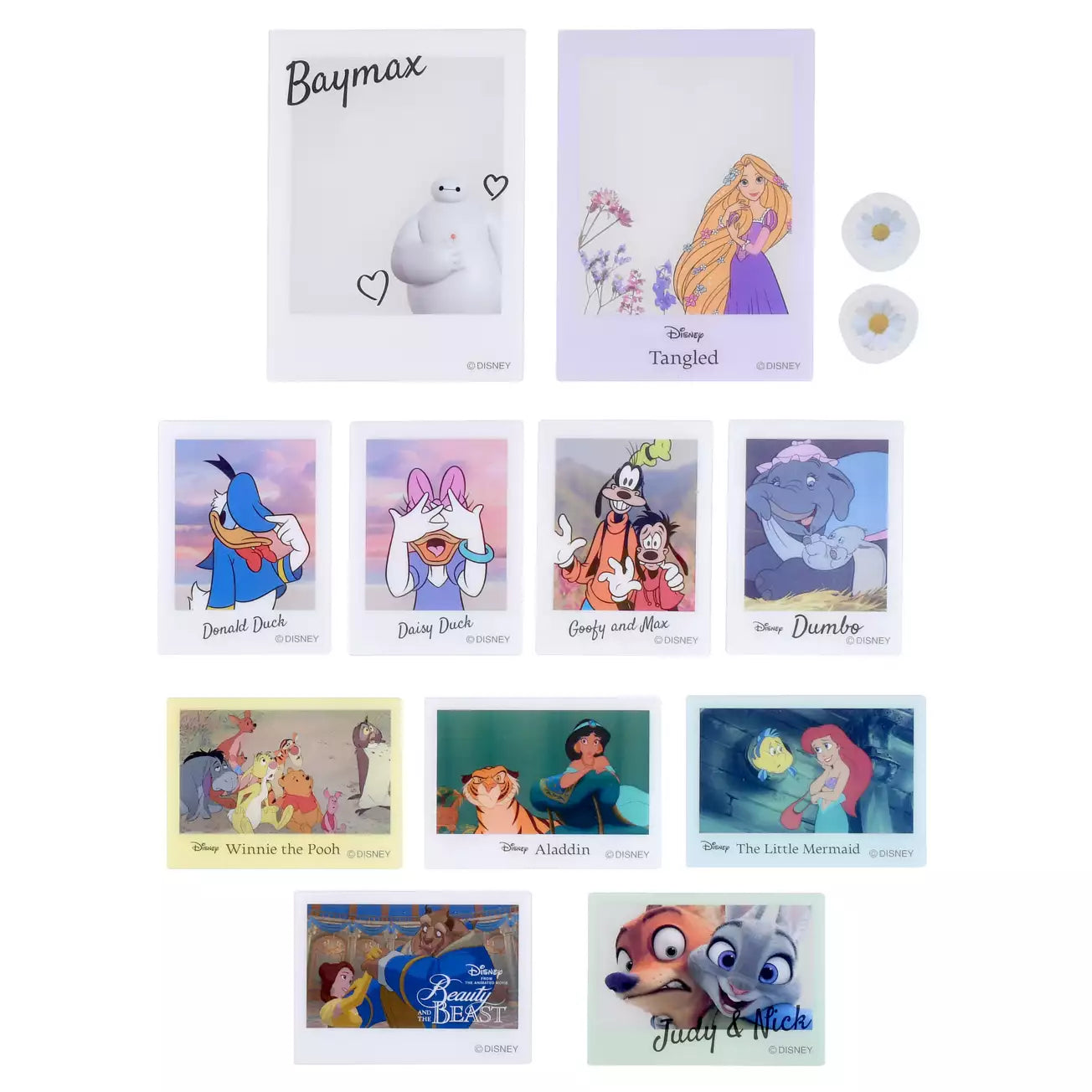 JAPAN LIMITED - Disney Characters - Polaroid Style Clear Stickers - Daily Sticker Collection