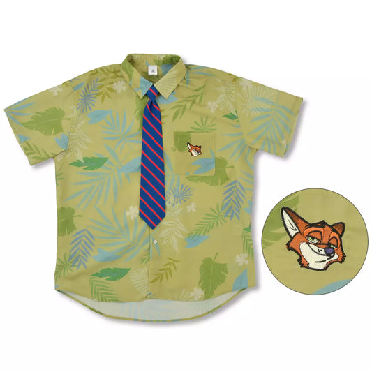 My Favorite Disney Foxes Collection - Nick Wilde - Short Sleeve Shirt with Tie - One Size