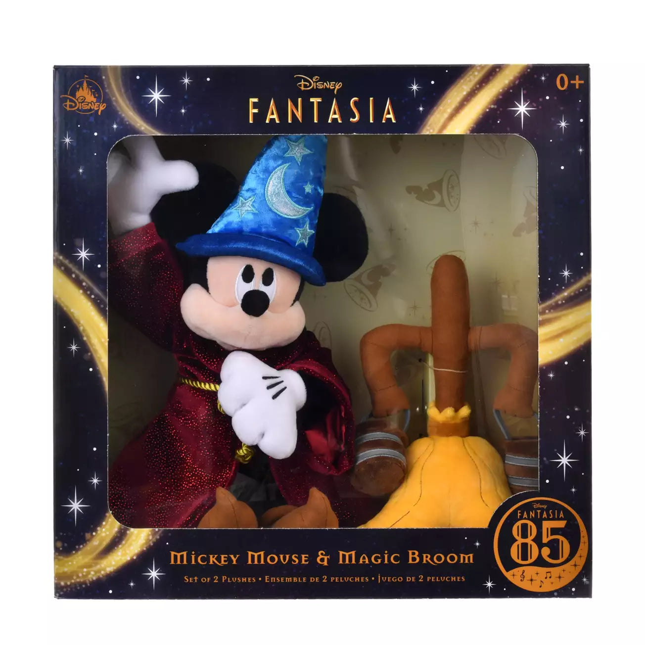 DEC 9 PREORDER - Japan Disney Store - Fantasia 85th Anniversary - Mickey Mouse - Mickey & Broom Plush Set