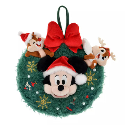 NOV 4 PREORDER - Japan Disney Store - Christmas 2025 - Mickey, Chip & Dale Wreath Plush