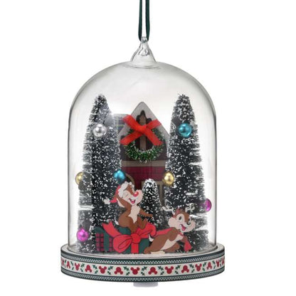 NOV 4 PREORDER - Japan Disney Store - Christmas 2025 - Chip & Dale Ornament - Light-Up Dome