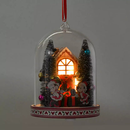 NOV 4 PREORDER - Japan Disney Store - Christmas 2025 - Mickey & Minnie Ornament - Light-Up Dome