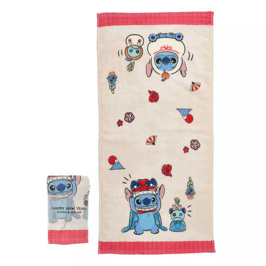 DEC 2 PREORDER - Japan Disney Store - New Years 2026 - Stitch & Scrump - Face Towel