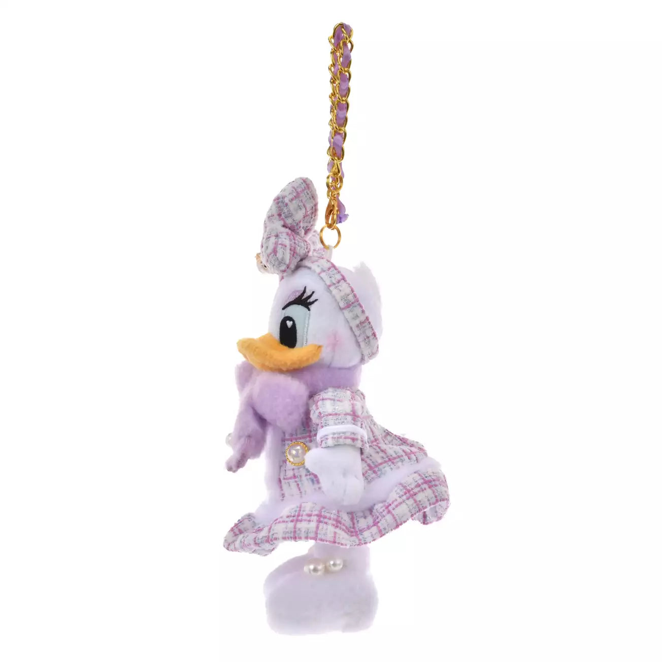 OCT 10 PREORDER - Japan Limited - Tweed Style - Daisy Duck - Plush Keychain