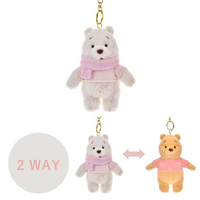 NOV 11 PREORDER - Japan Disney Store - White Pooh - 2Way Winnie the Pooh - Plush Keychain