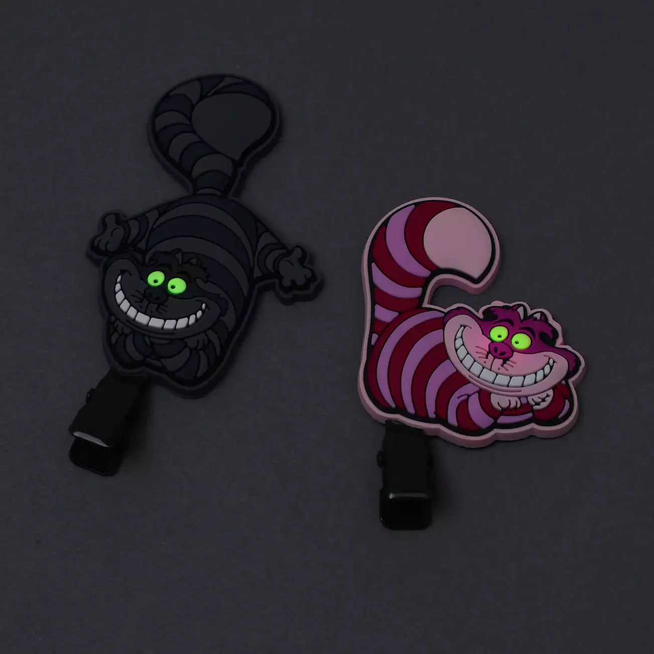 Japan Disney Store - Alice in Wonderland - Cheshire Cat - Glow in the Dark - Hair Clip Set