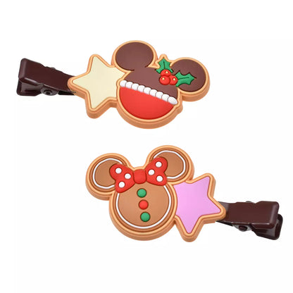 Japan Disney Store - Mickey & Minnie Mouse - Christmas Hair Clip Set