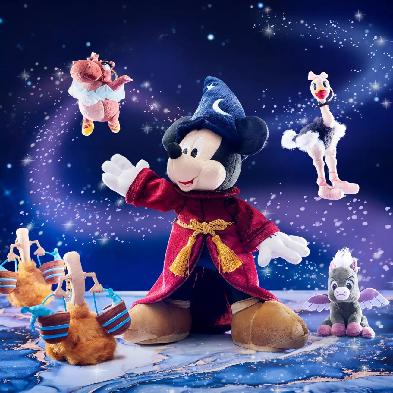 DEC 9 PREORDER - Japan Disney Store - Fantasia 85th Anniversary - Mickey Mouse - Broom Plush Keychain