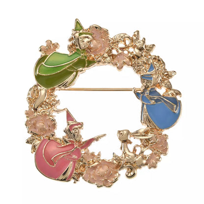 Japan Disney Store - Sleeping Beauty - Merryweather, Fauna & Flora Brooch