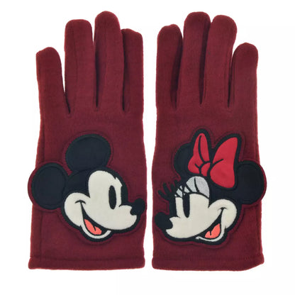 Japan Disney Store - Mickey & Minnie Mouse - Asymmetrical Face Gloves