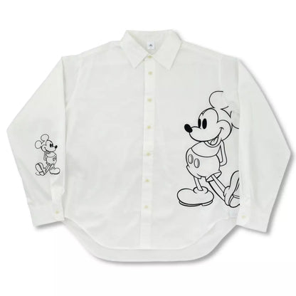 Japan Disney Store x Magical Label - Mickey Mouse - Long Sleeve Shirt - Monotone Embroidery