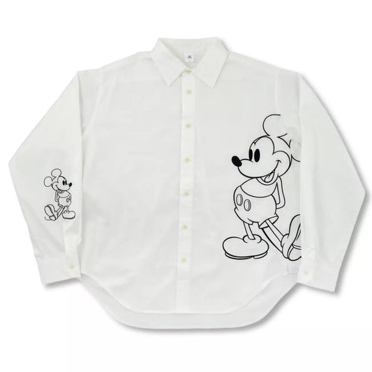 Japan Disney Store x Magical Label - Mickey Mouse - Long Sleeve Shirt - Monotone Embroidery