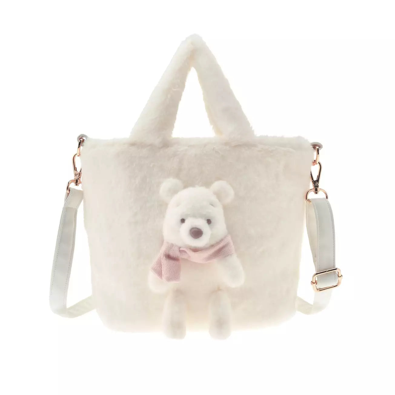NOV 11 PREORDER - Japan Disney Store - White Pooh - Winnie the Pooh - 2Way Fur Bag