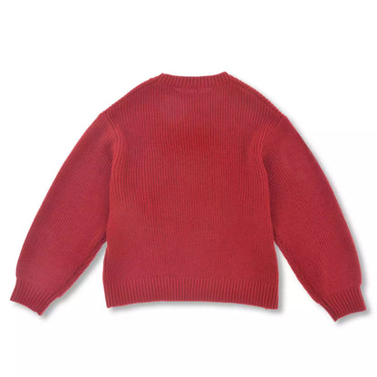 Japan Disney Store x Magical Label - Mickey Mouse -  Long Sleeve Sweater in Red with Faux Fur