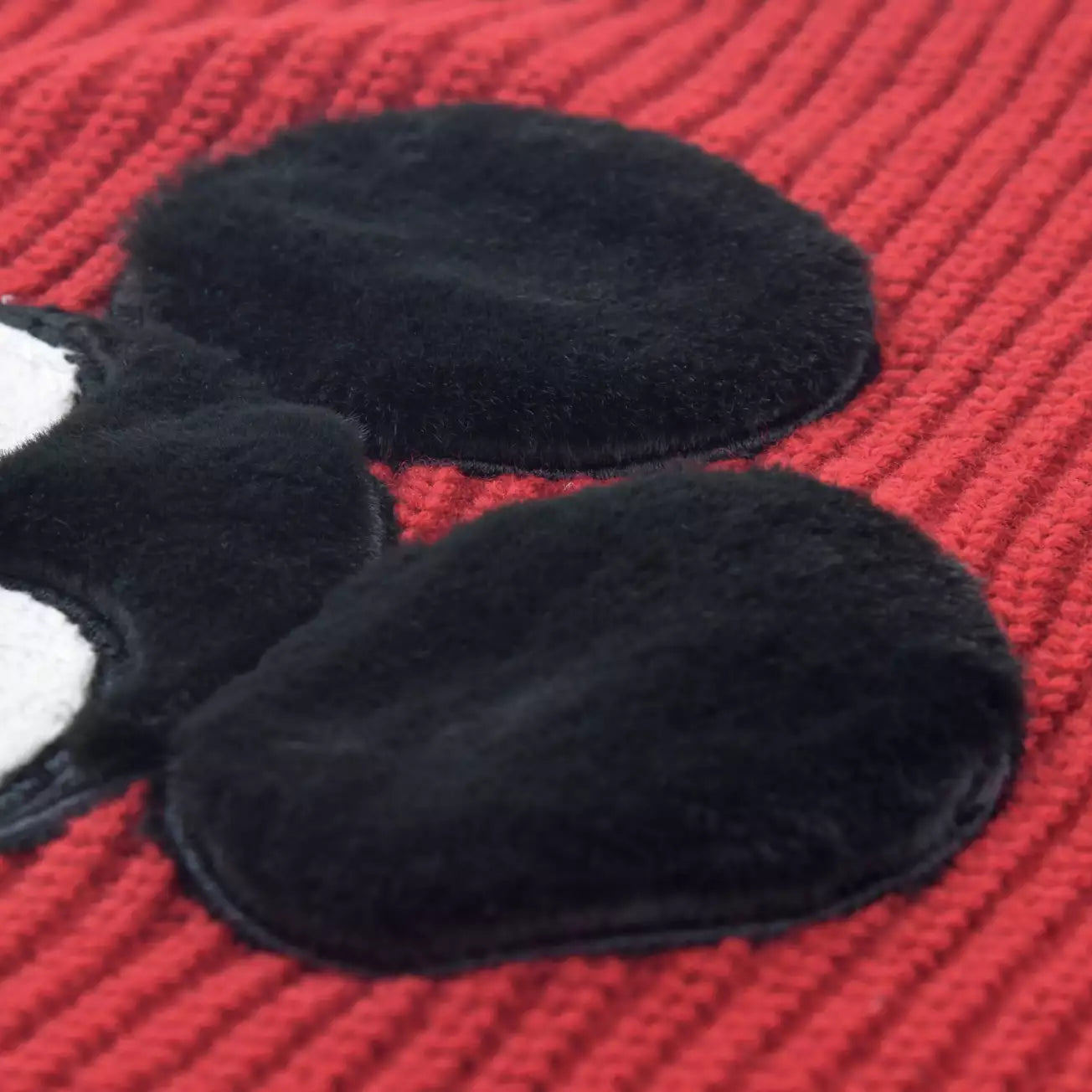 Japan Disney Store x Magical Label - Mickey Mouse -  Long Sleeve Sweater in Red with Faux Fur