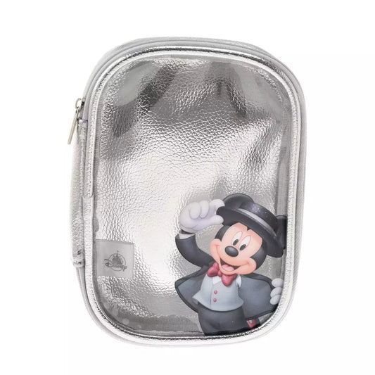 28 OCT PREORDER - Japan Limited - Happy Birthday Mickey - Mickey Mouse Pouch Keychain with Clear Window - Silver
