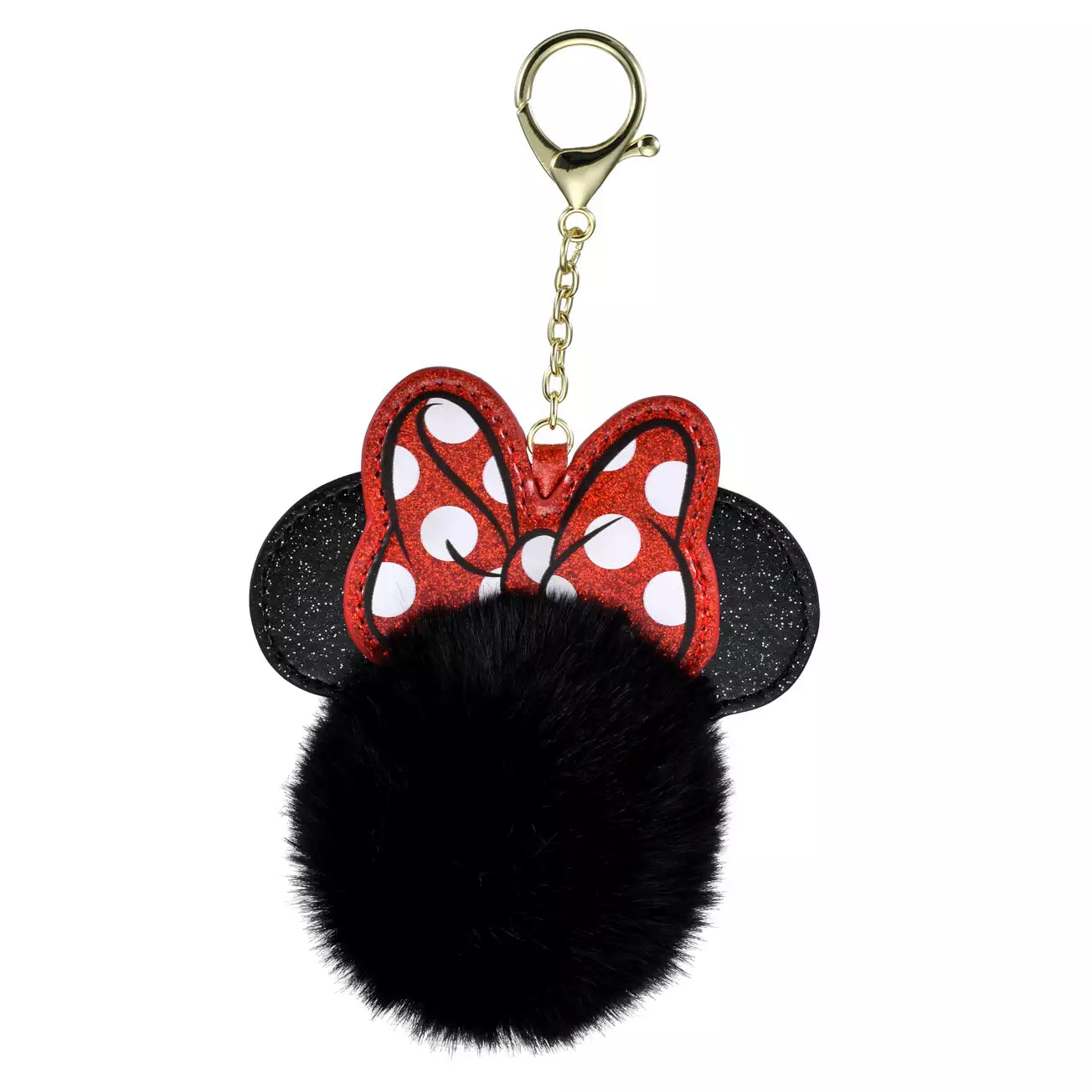 Japan Disney Store - Minnie Mouse - Fluffy Ball Keychain