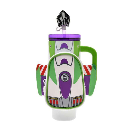 Japan Disney Store - Toy Story - Buzz Lightyear Water Bottle with Straw Cap and Pouch