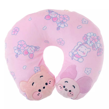 Japan Disney Store - Sakura 2026 - Winnie the Pooh & Piglet - 2 Way Plush / Neck Pillow