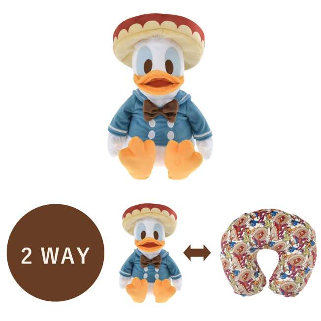 Japan Disney Store - The Three Caballeros - Travel with Amigos - Donald Duck Plush / Neck Pillow