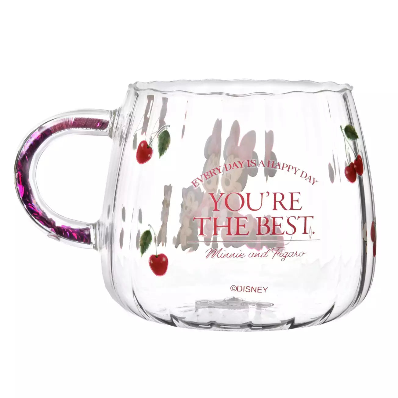 Japan Disney Store - Minnie Mouse & Figaro - Heat-Resistant Glass Mug