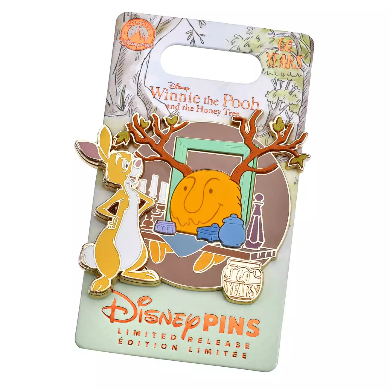Japan Disney Store - Winnie the Pooh & Rabbit - Pin - 60th Anniversary