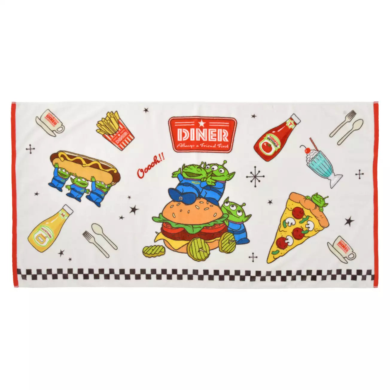 JUNE 30 PREORDER - Japan Disney Store - Toy Story - Little Green Men - Diner Bath Towel