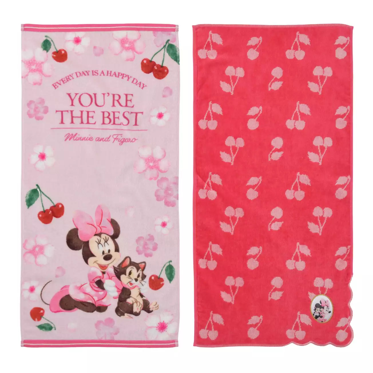 JAN 12 PREORDER - Japan Disney Store - Sakura 2026 - Minnie & Figaro Face Towel Set