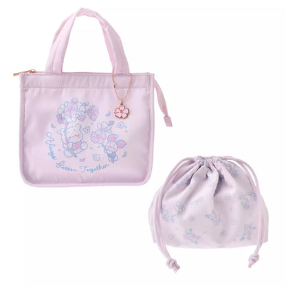 JAN 12 PREORDER - Japan Disney Store - Sakura 2026 - Winnie the Pooh & Piglet - Cooler Bag and Pouch Set with Charm
