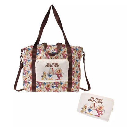 Japan Disney Store - The Three Caballeros - Travel with Amigos - Donald, Jose Carioca & Panchito - Foldable 2-Way Pocketable Tote Bag