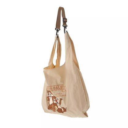Japan Disney Store - Chip & Dale - Foldable 2-Way Embroidered Tote Bag