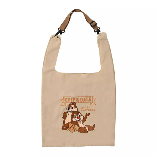 Japan Disney Store - Chip & Dale - Foldable 2-Way Embroidered Tote Bag