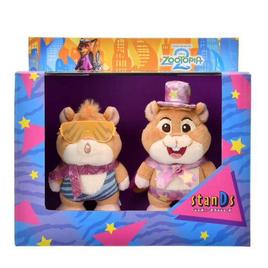 JAN 13 PREORDER - Japan Disney Store - Zootopia 2 - StanDs - Lemming Businessman Plush Toy Set (Pink)