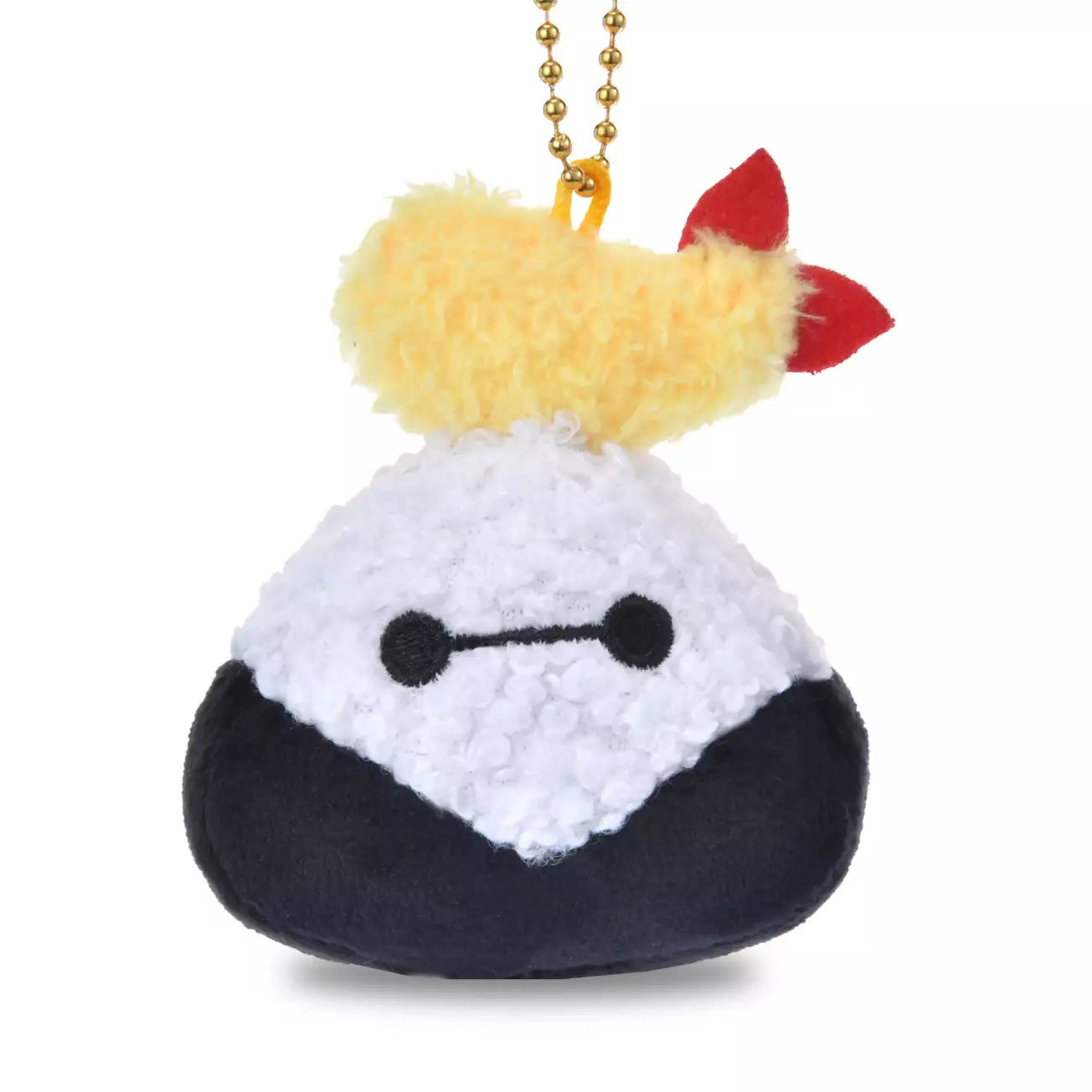 Japan Disney Store - Baymax - Onigiri / Rice Ball - Shrimp Tempura - Plush Keychain